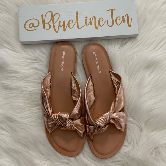 Jeffrey Campbell Shoes - Jeffrey Campbell Rose Gold Zocalo Slide Sa…
